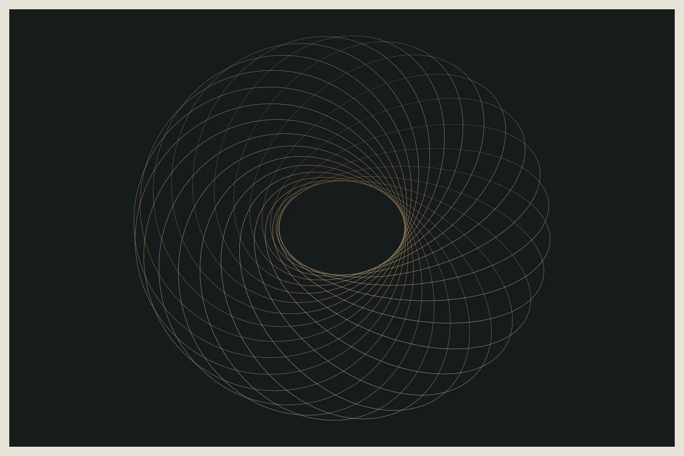A rendered arrangement of looping Hopf fibers